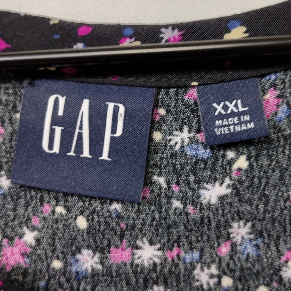 Gap Flounce Hem Dress Women's XXL Black Cottagecore Peasant Retro 90s Y2K - Picture 9 of 10